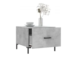 Conjunto de 2 Mesas de Centro | Mesa de apoio | Mesa de café 50x50x40 cm madeira processada cinza cimento^ Mesa De Centro