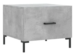 Conjunto de 2 Mesas de Centro | Mesa de apoio | Mesa de café 50x50x40 cm madeira processada cinza cimento^ Mesa De Centro