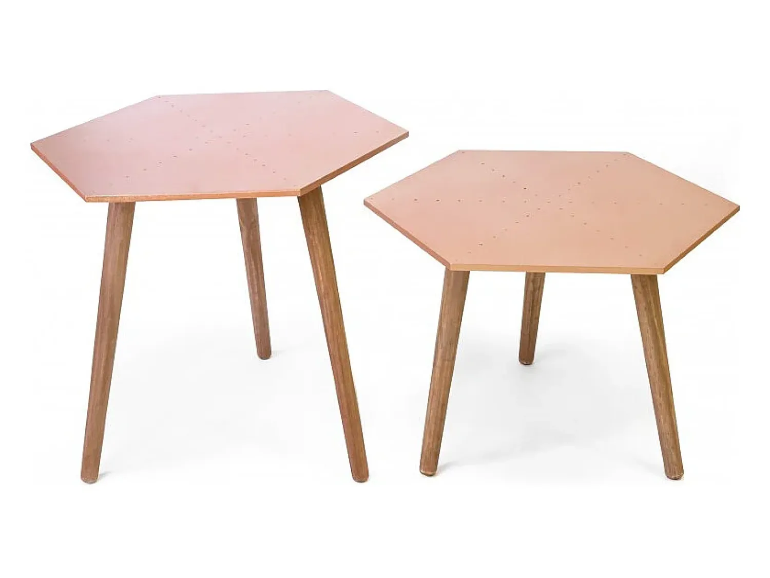 Mesa De Centro| Conjunto de 2 mesas de centro 45x50x50cm Cobre