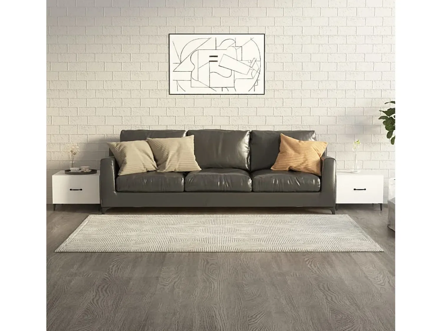 Mesa De Centro* Conjunto de 2 Mesas de Centro | Mesa de apoio com pernas de metal 50x50x40 cm Branco