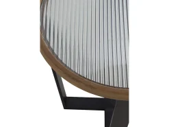 Mesa De Centro* Conjunto de 2 mesas de centro redondas com vidro Castanho
