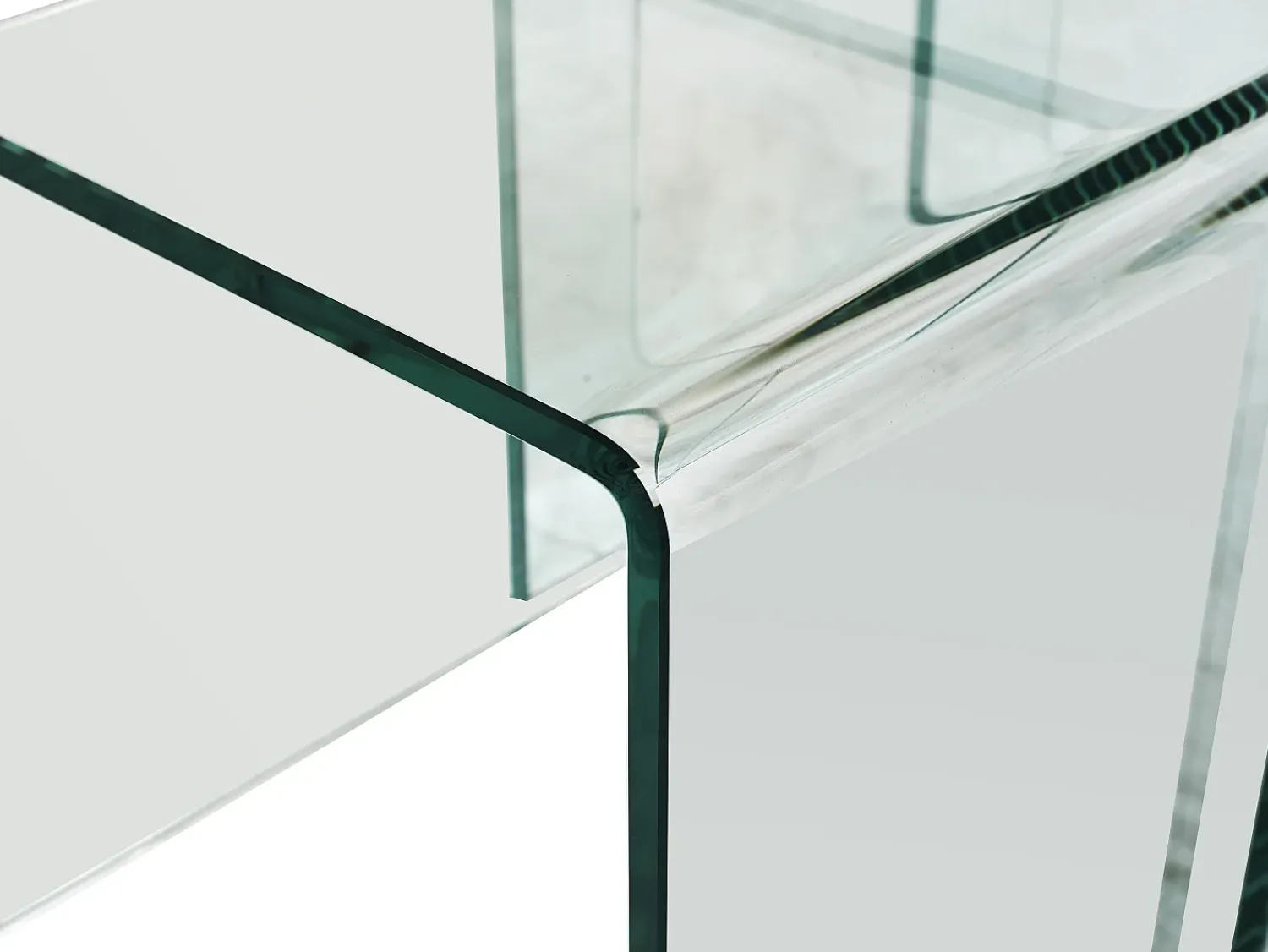 New Vente-unique Conjunto de 3 mesas de centro de encaixar MINKA - Vidro temperado Transparente