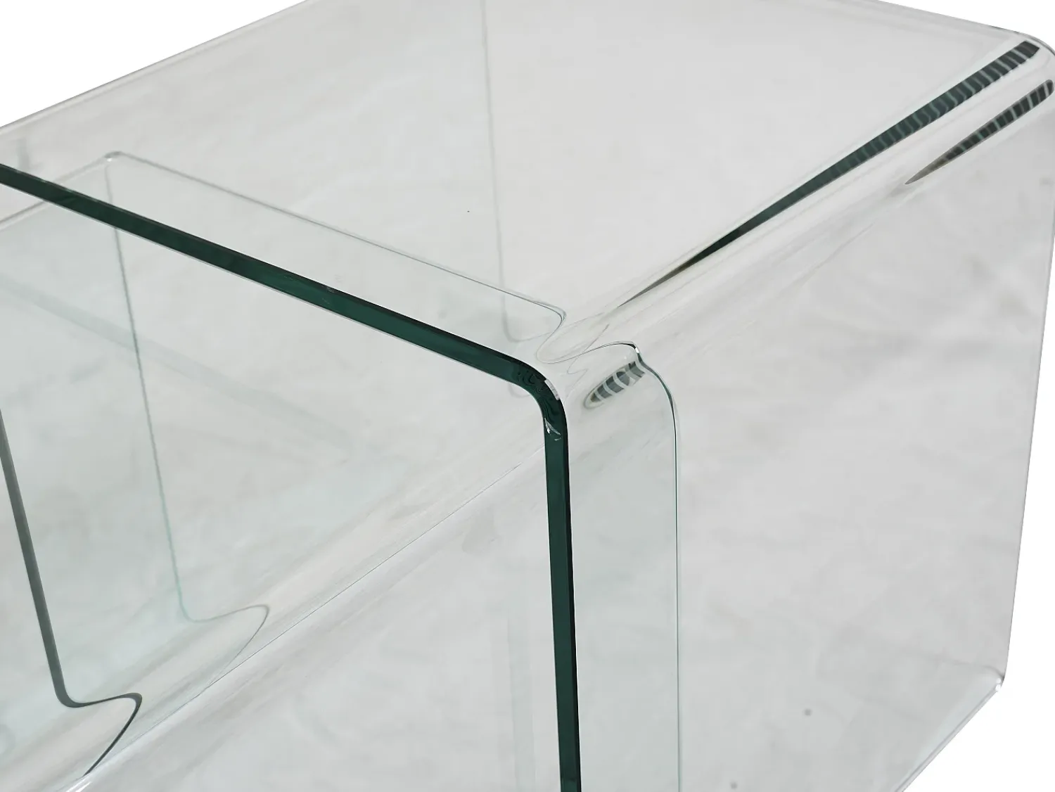 New Vente-unique Conjunto de 3 mesas de centro de encaixar MINKA - Vidro temperado Transparente