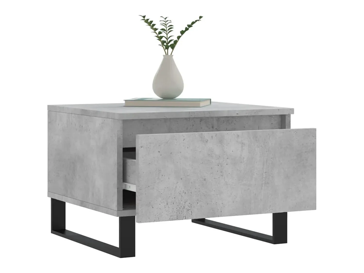 Mesa De Centro* Conjunto de 2 Mesas de Centro | Mesa de apoio | Mesa de café 50x46x35 cm deriv. madeira cinza-cimento Cinzento