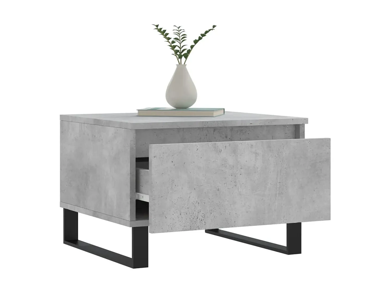 Mesa De Centro* Conjunto de 2 Mesas de Centro | Mesa de apoio | Mesa de café 50x46x35 cm deriv. madeira cinza-cimento Cinzento