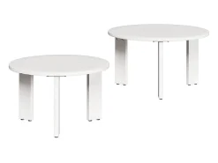 Mesa De Centro| Conjunto de 2 Mesas de Centro | Mesa de apoio 47.5x47.5x27 cm Branco