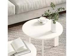 Mesa De Centro| Conjunto de 2 Mesas de Centro | Mesa de apoio 47.5x47.5x27 cm Branco