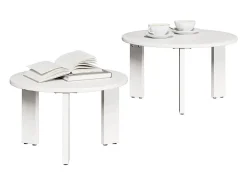 Mesa De Centro| Conjunto de 2 Mesas de Centro | Mesa de apoio 47.5x47.5x27 cm Branco