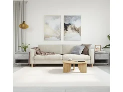 Conjunto de 2 Mesas de Centro | Mesa de apoio | Mesa de café 50x46x50 cm deriv. madeira cinza-cimento^ Mesa De Centro