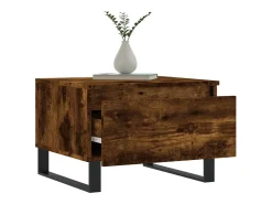 Mesa De Centro* Conjunto de 2 Mesas de Centro | Mesa de apoio | Mesa de café 50x46x35cm deriv. madeira carvalho fumado Castanho