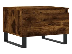 Mesa De Centro* Conjunto de 2 Mesas de Centro | Mesa de apoio | Mesa de café 50x46x35cm deriv. madeira carvalho fumado Castanho