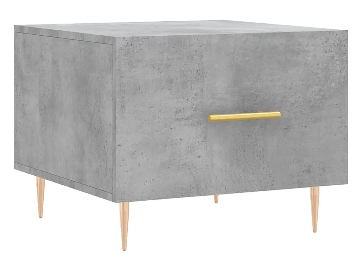 Conjunto de 2 Mesas de Centro | Mesa de apoio | Mesa de café 50x50x40 cm madeira processada cinza cimento^ Mesa De Centro