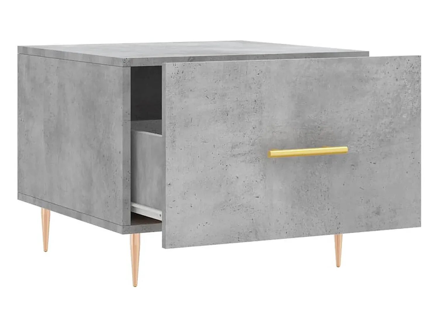 Conjunto de 2 Mesas de Centro | Mesa de apoio | Mesa de café 50x50x40 cm madeira processada cinza cimento^ Mesa De Centro