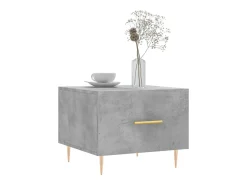 Conjunto de 2 Mesas de Centro | Mesa de apoio | Mesa de café 50x50x40 cm madeira processada cinza cimento^ Mesa De Centro