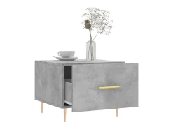 Conjunto de 2 Mesas de Centro | Mesa de apoio | Mesa de café 50x50x40 cm madeira processada cinza cimento^ Mesa De Centro