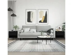 Best Conjunto de 2 Mesas de Centro | Mesa de apoio | Mesa de café 50x46x50 cm derivados de madeira Preto