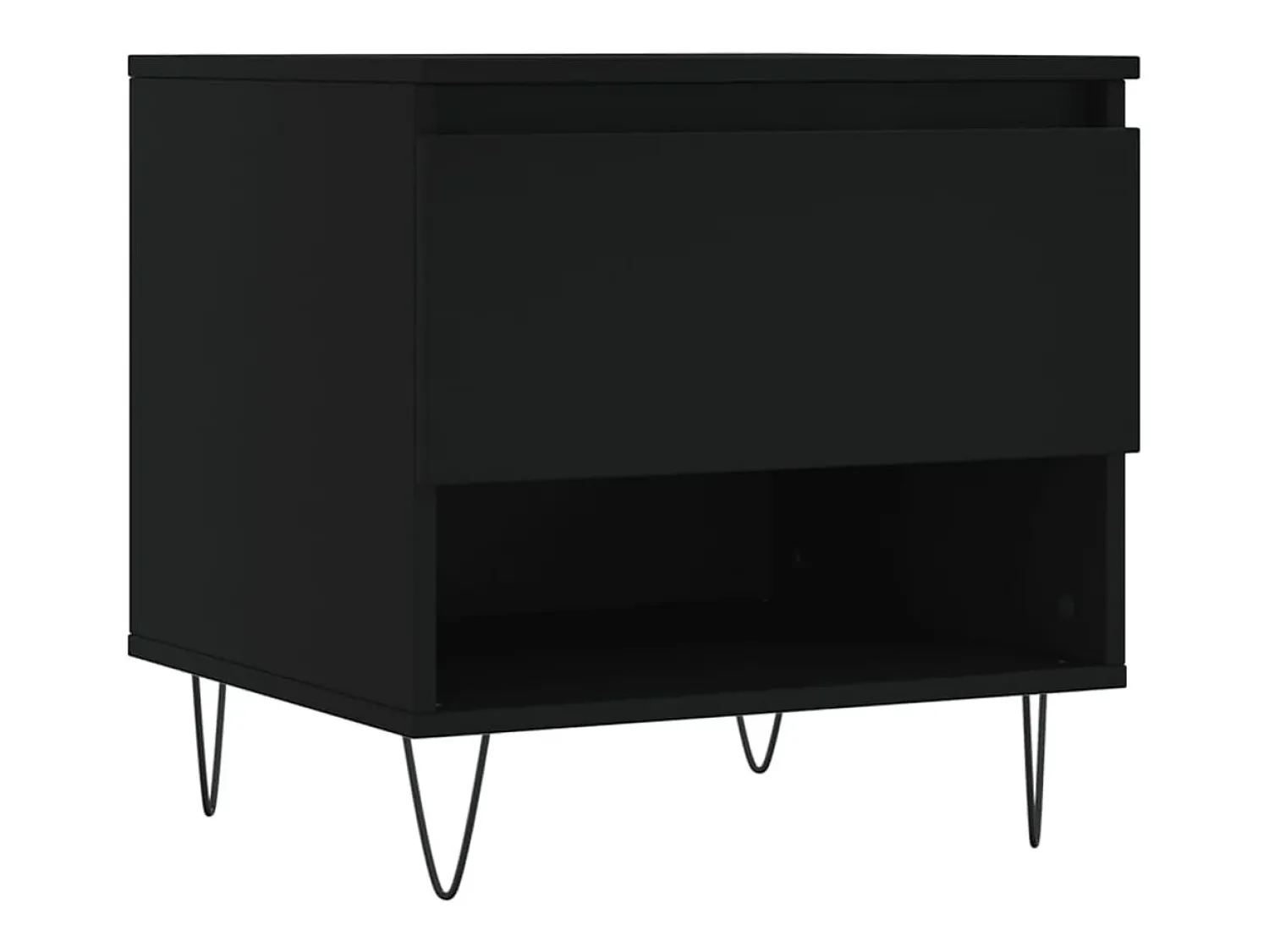 Best Conjunto de 2 Mesas de Centro | Mesa de apoio | Mesa de café 50x46x50 cm derivados de madeira Preto