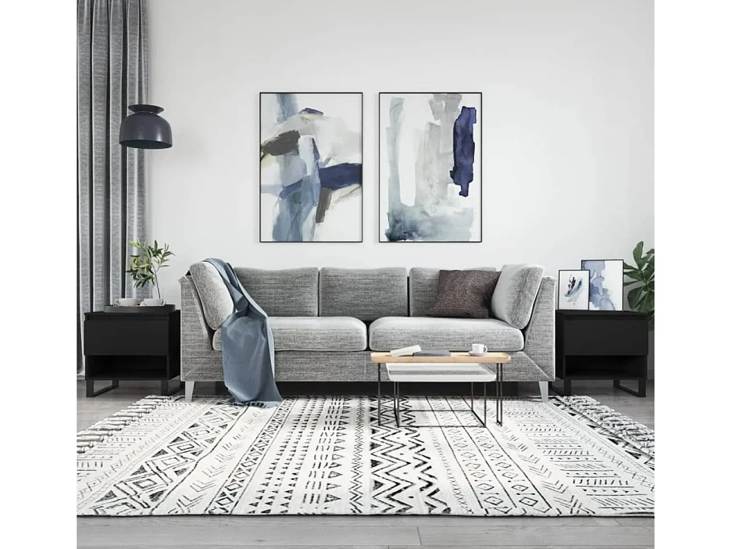 Conjunto de 2 Mesas de Centro | Mesa de apoio | Mesa de café 50x46x50 cm derivados de madeira^ Mesa De Centro