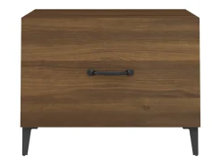 Best Conjunto de 2 Mesas de Centro | Mesa de apoio com pernas de metal 50x50x40 cm Castanho