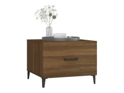 Best Conjunto de 2 Mesas de Centro | Mesa de apoio com pernas de metal 50x50x40 cm Castanho