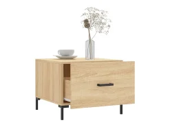 New Conjunto de 2 Mesas de Centro | Mesa de apoio | Mesa de café 50x50x40cm deriv. madeira carvalho sonoma Castanho