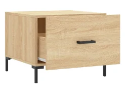 New Conjunto de 2 Mesas de Centro | Mesa de apoio | Mesa de café 50x50x40cm deriv. madeira carvalho sonoma Castanho