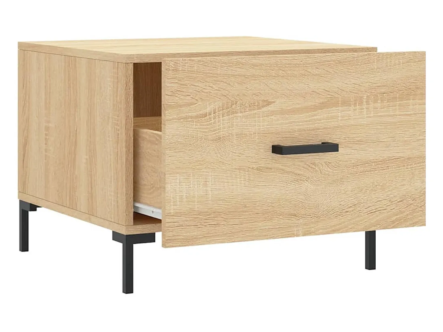 New Conjunto de 2 Mesas de Centro | Mesa de apoio | Mesa de café 50x50x40cm deriv. madeira carvalho sonoma Castanho