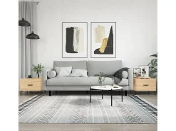 New Conjunto de 2 Mesas de Centro | Mesa de apoio | Mesa de café 50x50x40cm deriv. madeira carvalho sonoma Castanho
