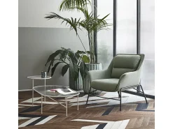 Teulat Conjunto de 2 mesas de centro para sala creme 120x60 cm Branco