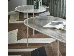 Teulat Conjunto de 2 mesas de centro para sala creme 120x60 cm Branco