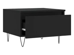 Mesa De Centro* Conjunto de 2 Mesas de Centro | Mesa de apoio | Mesa de café 50x46x35 cm derivados de madeira Preto