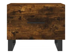Conjunto de 2 Mesas de Centro | Mesa de apoio | Mesa de café 50x50x40 cm madeira processada cor fumado^ Mesa De Centro