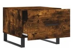 Conjunto de 2 Mesas de Centro | Mesa de apoio | Mesa de café 50x50x40 cm madeira processada cor fumado^ Mesa De Centro