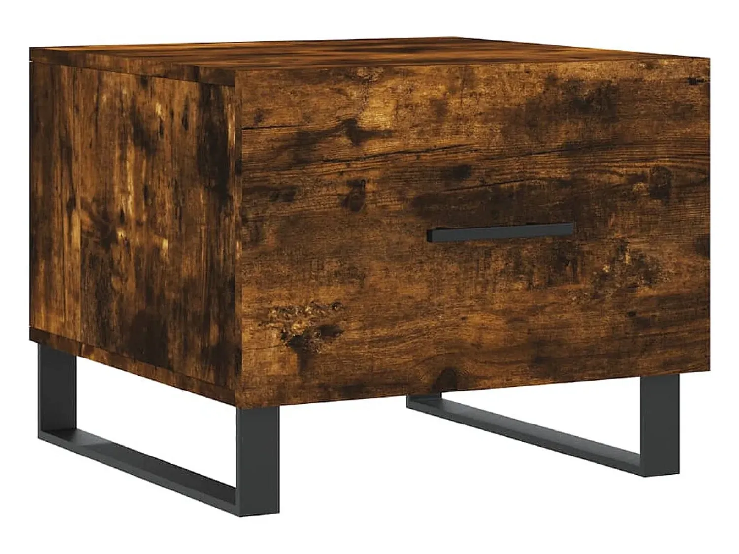 Conjunto de 2 Mesas de Centro | Mesa de apoio | Mesa de café 50x50x40 cm madeira processada cor fumado^ Mesa De Centro