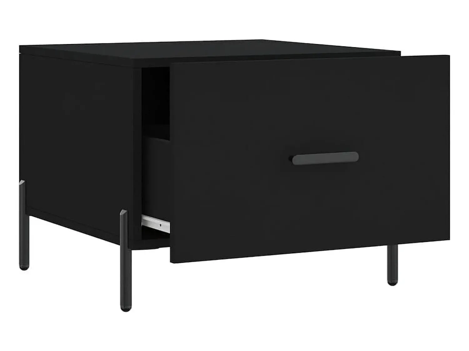 Clearance Conjunto de 2 Mesas de Centro | Mesa de apoio | Mesa de café 50x50x40 cm madeira processada Preto