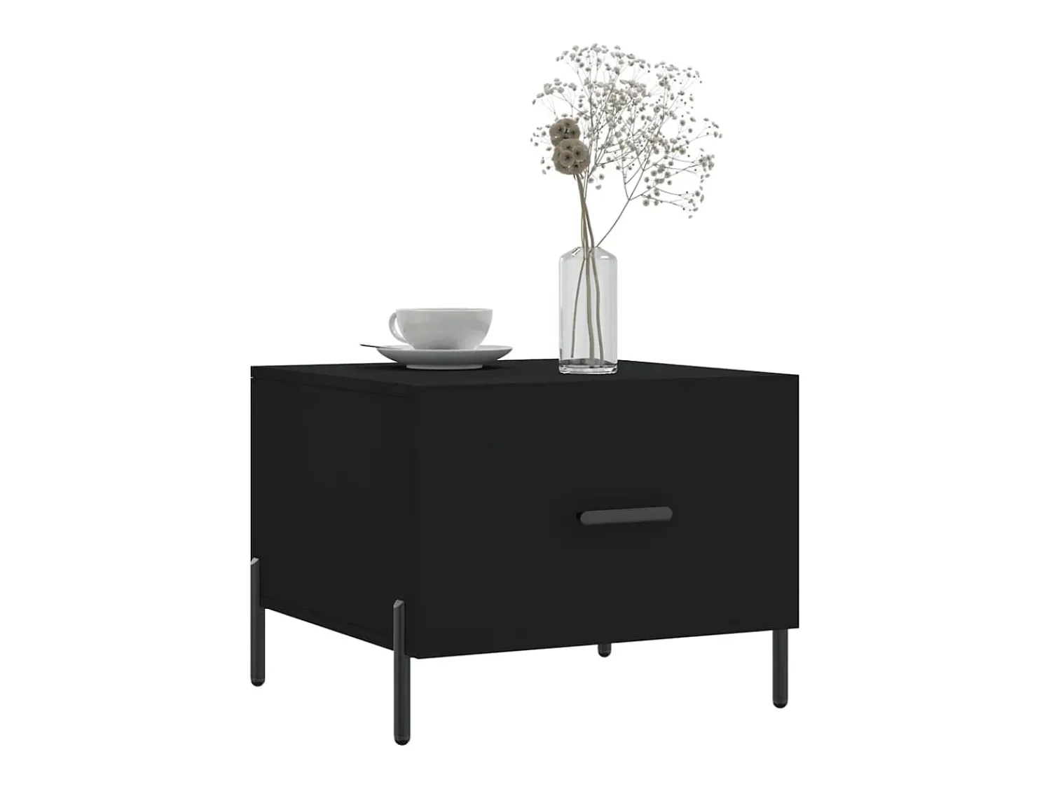 Clearance Conjunto de 2 Mesas de Centro | Mesa de apoio | Mesa de café 50x50x40 cm madeira processada Preto