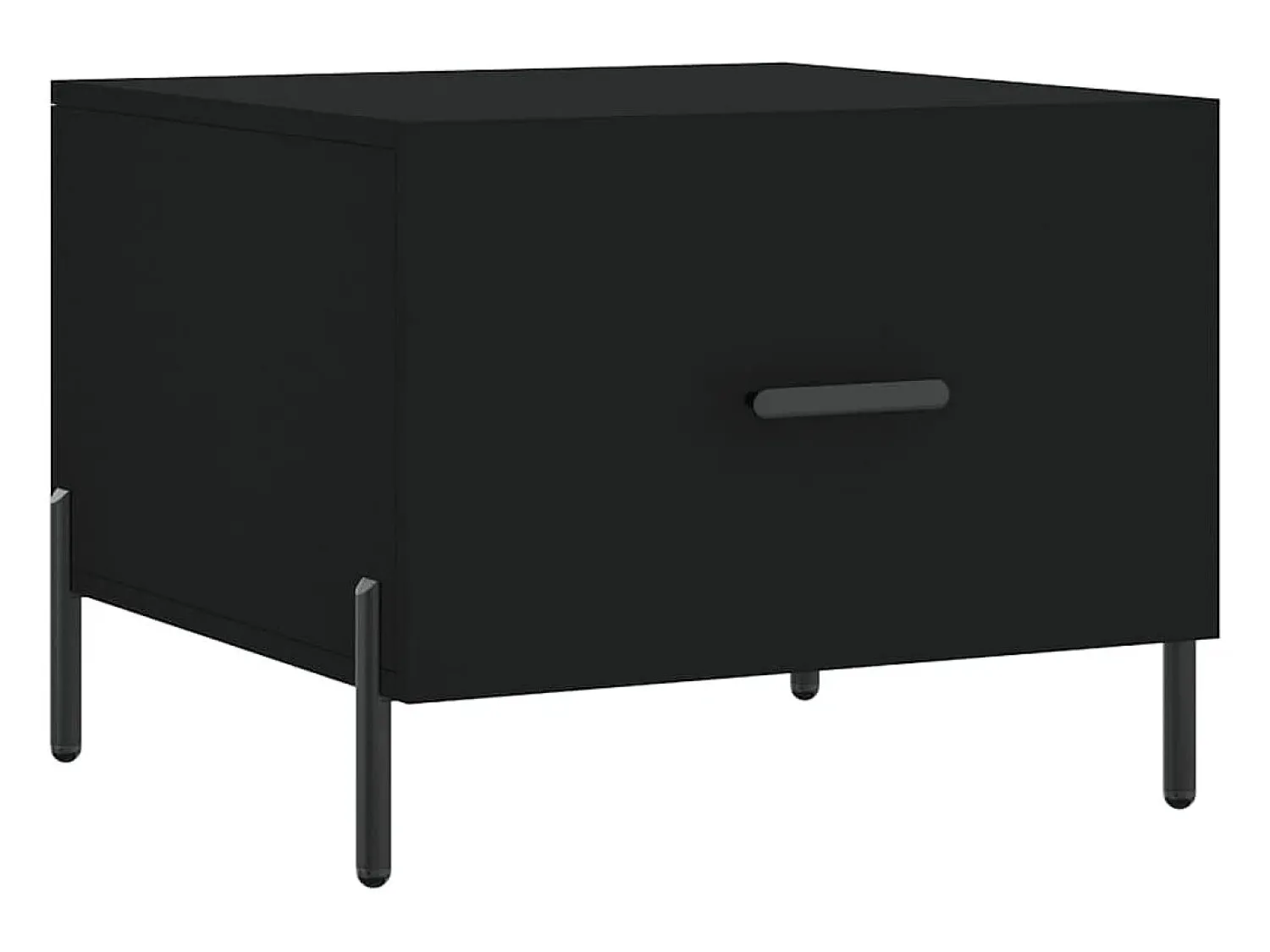 Clearance Conjunto de 2 Mesas de Centro | Mesa de apoio | Mesa de café 50x50x40 cm madeira processada Preto