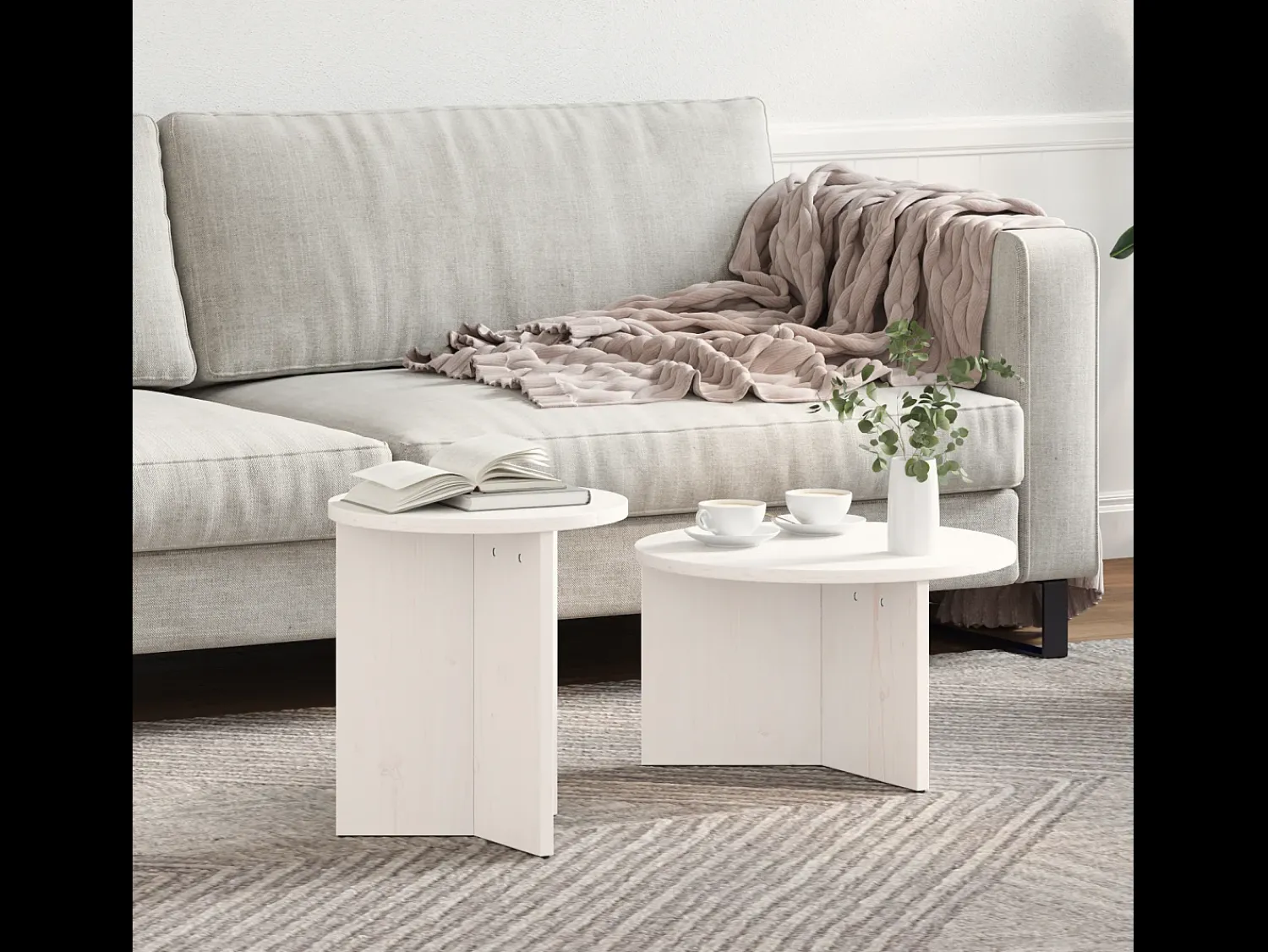 Conjunto de 2 Mesas de Centro | Mesa de apoio 49x49x28 cm^ Mesa De Centro