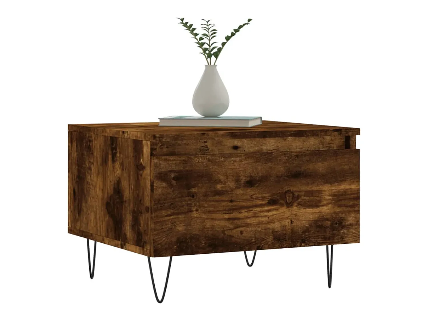 Mesa De Centro| Conjunto de 2 Mesas de Centro | Mesa de apoio | Mesa de café 50x46x35cm deriv. madeira carvalho fumado Castanho