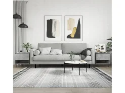 Conjunto de 2 Mesas de Centro | Mesa de apoio | Mesa de café 50x46x50 cm deriv. madeira cinza-cimento^ Mesa De Centro