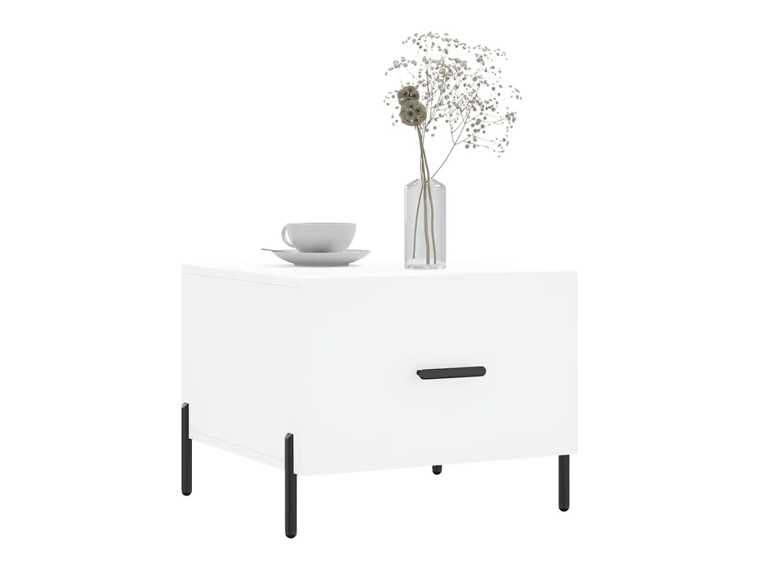Conjunto de 2 Mesas de Centro | Mesa de apoio | Mesa de café 50x50x40 cm madeira processada^ Mesa De Centro
