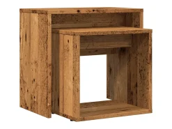 Online Conjunto de 2 Mesas de Centro Baixas | Mesa de apoio deriv. madeira madeira velha Castanho