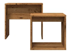 Online Conjunto de 2 Mesas de Centro Baixas | Mesa de apoio deriv. madeira madeira velha Castanho