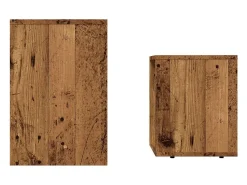 Online Conjunto de 2 Mesas de Centro Baixas | Mesa de apoio deriv. madeira madeira velha Castanho