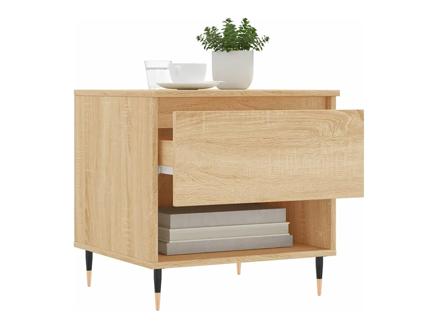 Conjunto de 2 Mesas de Centro | Mesa de apoio | Mesa de café 50x46x50cm deriv. madeira carvalho sonoma^ Mesa De Centro
