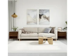 Mesa De Centro* Conjunto de 2 Mesas de Centro | Mesa de apoio | Mesa de café 50x46x50 cm deriv. madeira carvalho Castanho