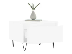 Mesa De Centro| Conjunto de 2 Mesas de Centro | Mesa de apoio | Mesa de café 50x46x35 cm derivados de madeira Branco