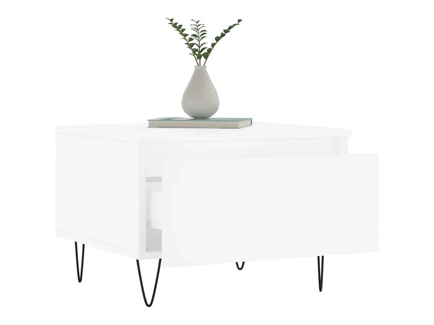 Mesa De Centro| Conjunto de 2 Mesas de Centro | Mesa de apoio | Mesa de café 50x46x35 cm derivados de madeira Branco