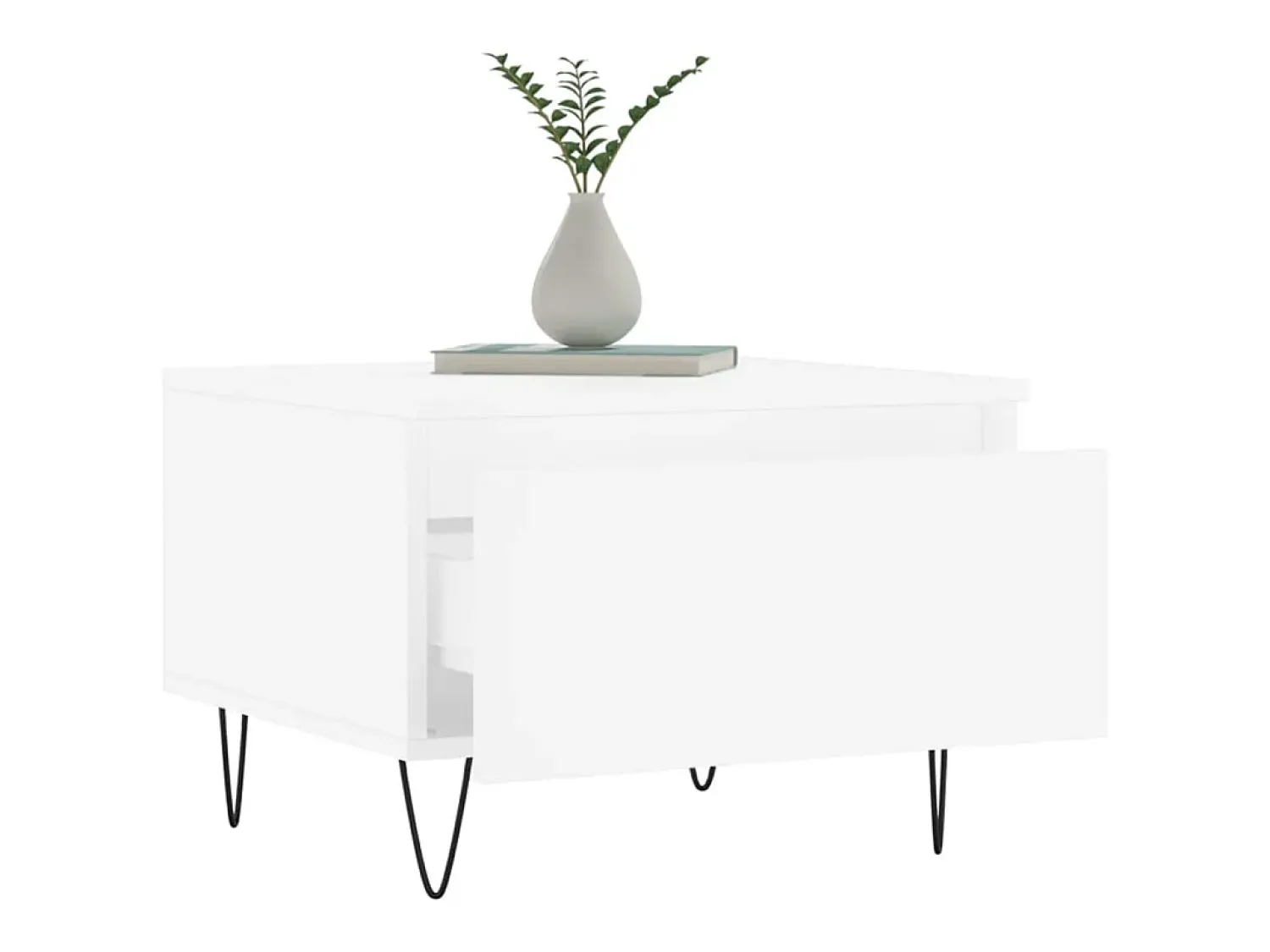 Mesa De Centro| Conjunto de 2 Mesas de Centro | Mesa de apoio | Mesa de café 50x46x35 cm derivados de madeira Branco