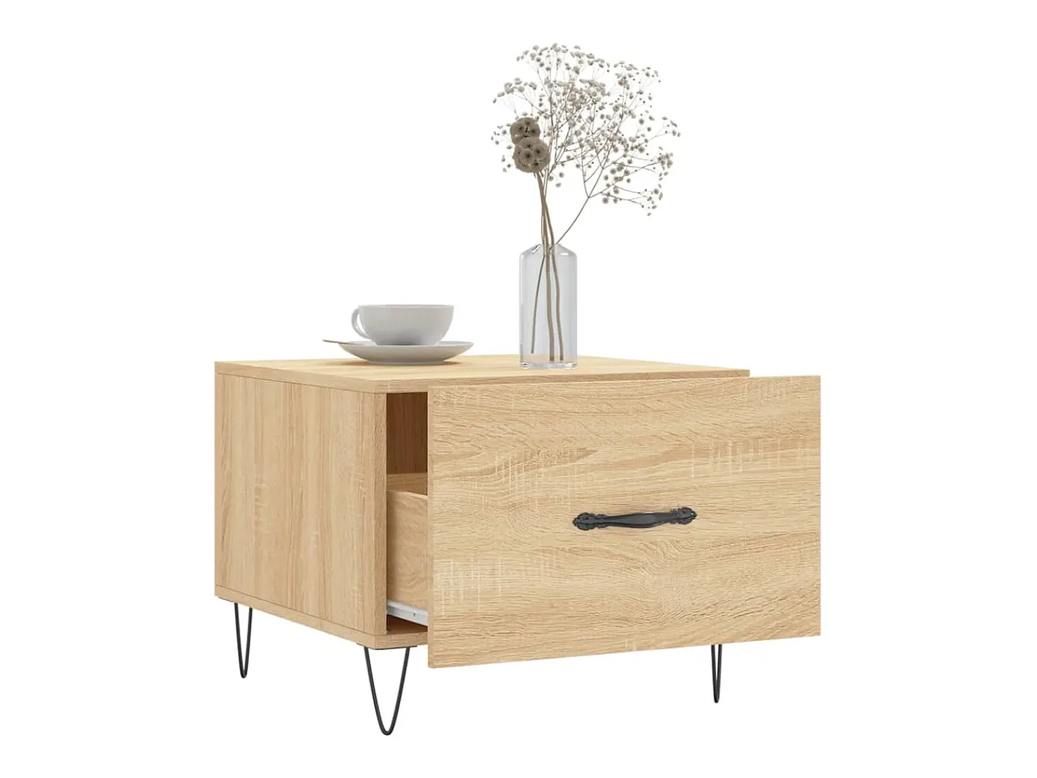 Conjunto de 2 Mesas de Centro | Mesa de apoio | Mesa de café 50x50x40cm deriv. madeira carvalho sonoma^ Mesa De Centro